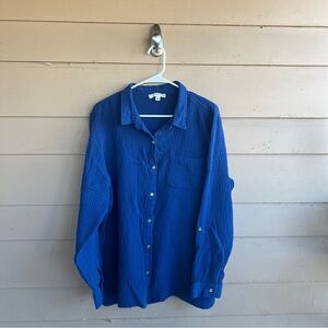 Anne Klein Button Down Shirt - Size XXL Cotton Lightweight Summer